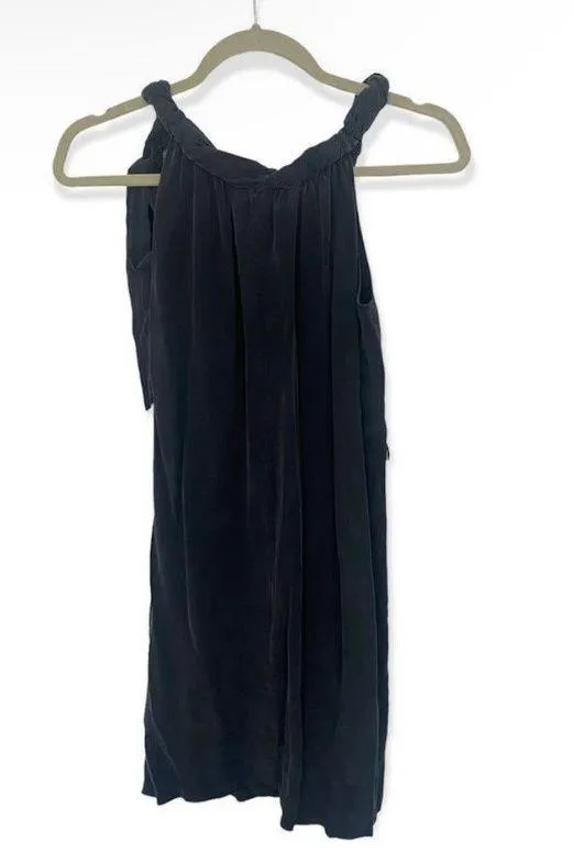 SZ M grey twist neck tie silk dress - Image 3