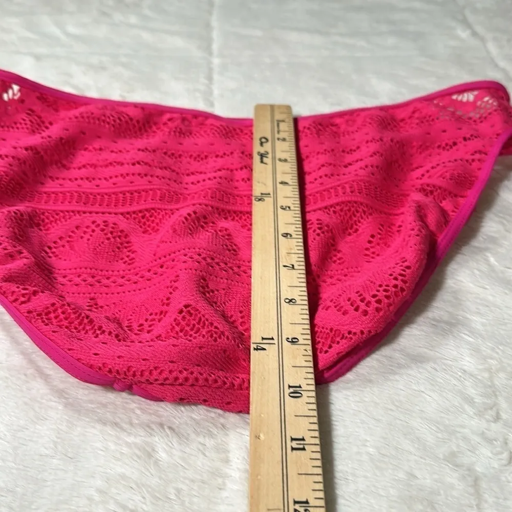 Kenneth Cole Reaction Crochet Lace Hipster Bikini Bottom Pink size Large NEW - Image 9