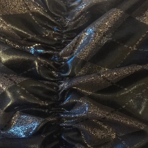 Scrunch Butt Metallic Black Custom Bikini Bottoms Shine Side Tie Chekered Cheeky Size undefined - Image 2