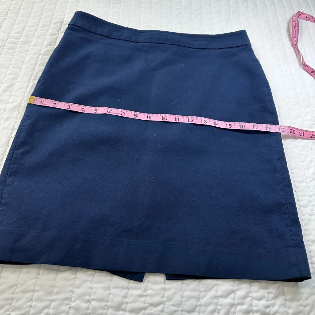 J. Crew 100% Cotton Business Casual Navy Pencil Skirt - Image 7