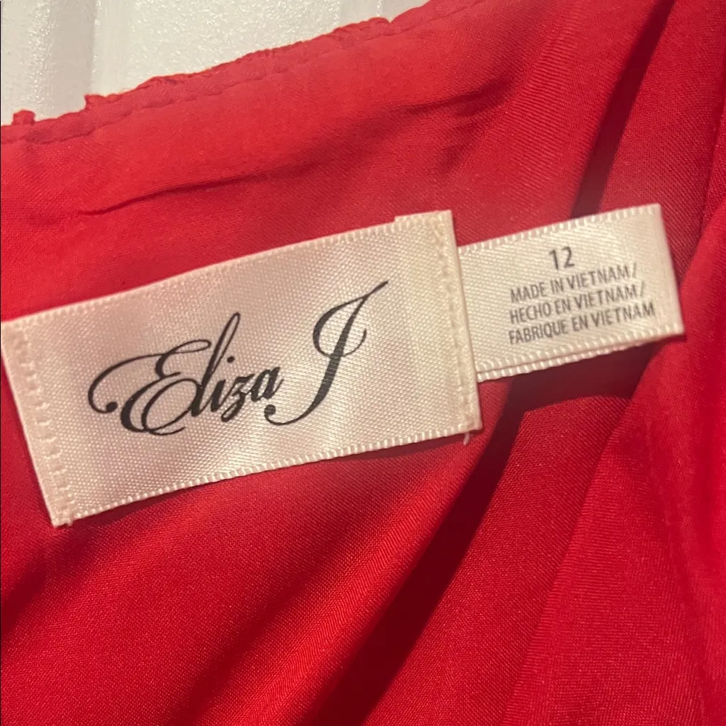 Eliza J Vibrant Red Floral Lace Dress‎ 12 - Image 6