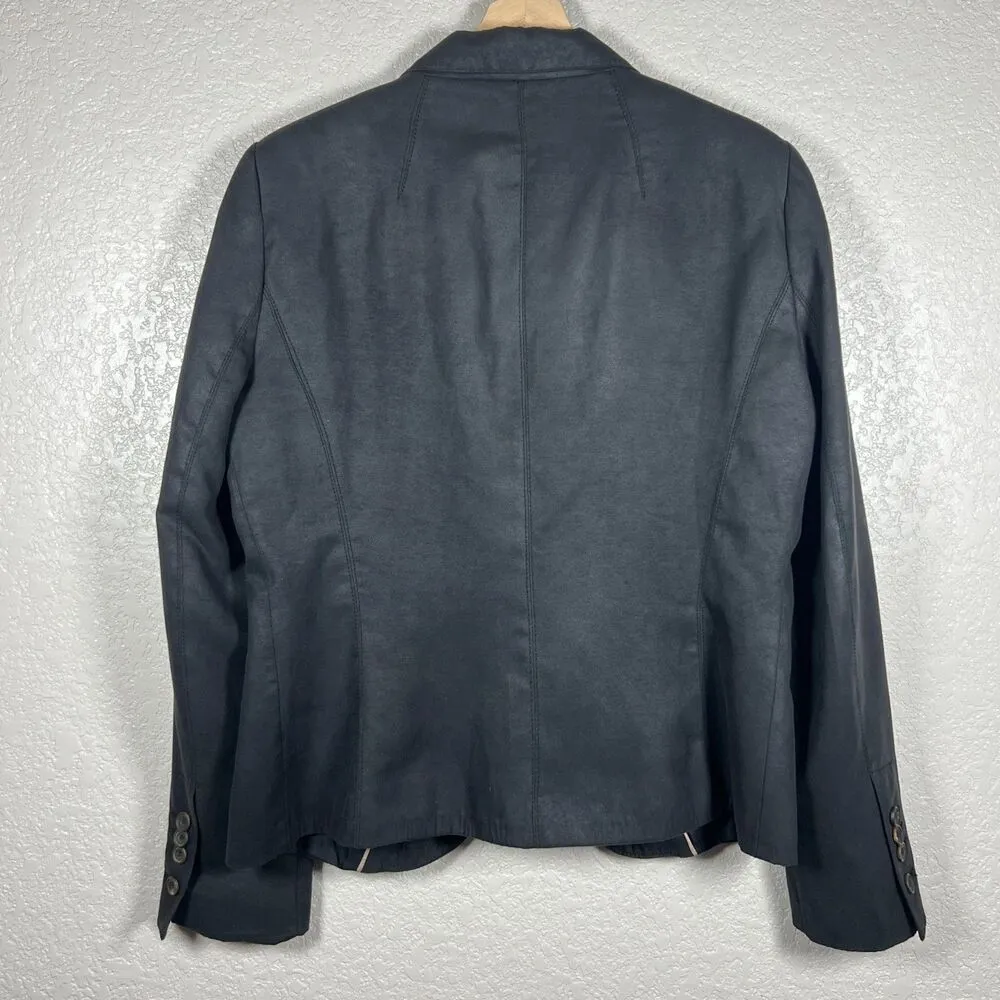 Faux Suede Blazer Women XL Black Single Button Elevated Basic - Image 5