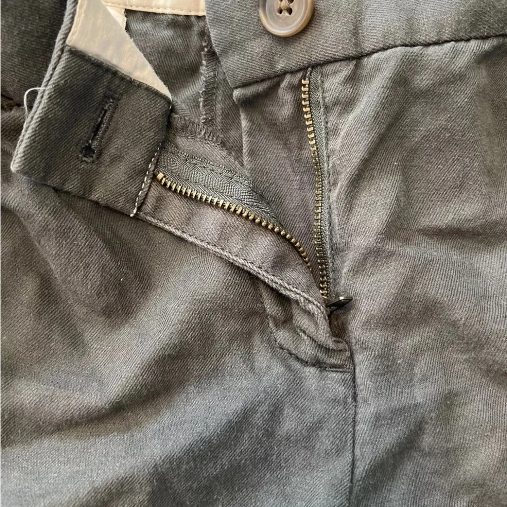 JCrew Factory Tie Waist Linen/Cotton Gray Cuffed Shorts Size 6 - Image 5