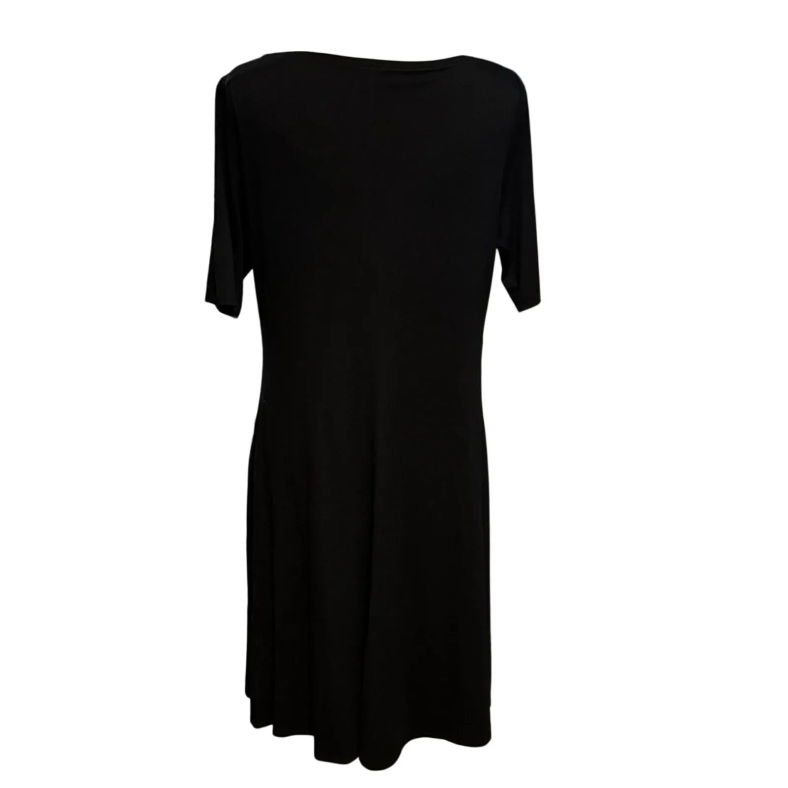 Eileen Fisher T Shirt Dress Size M Black Pockets Tencel Capsule Minimal - Image 2