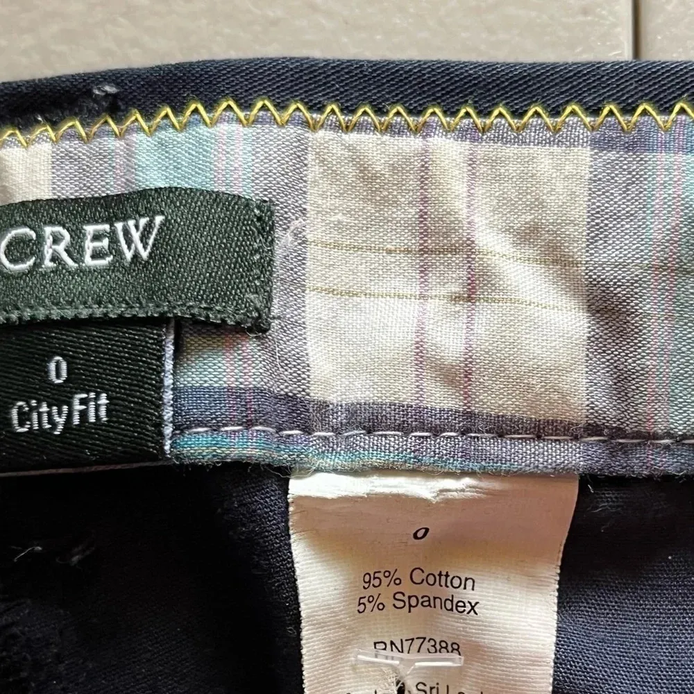 J crew womens city fit navy lowrise chino flat front cropped pants 0 goth grunge - Image 5