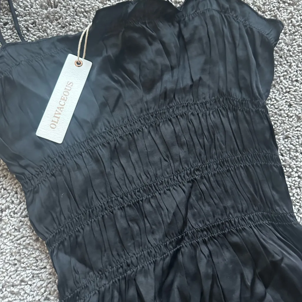 Olivaceous Black Mini Dress - Image 3