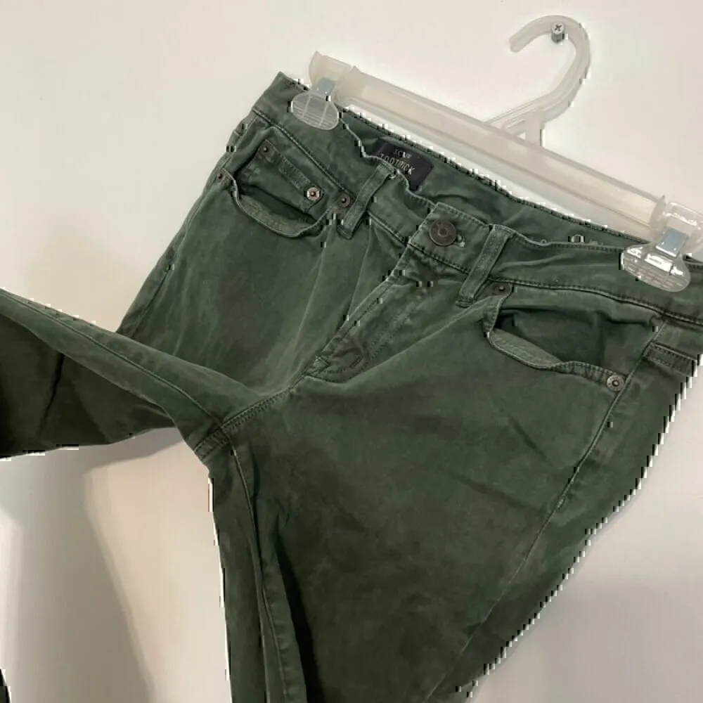 J. CREW Sateen Toothpick Pant Olive ish Green Super Skinny Cropped Crop Ankle 27 - Image 7