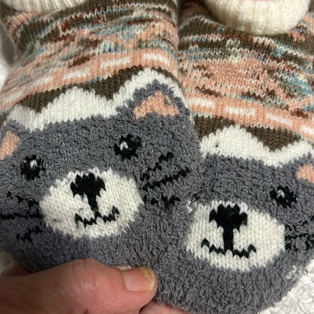Kitty Cat Slipper Socks Gray - Image 8