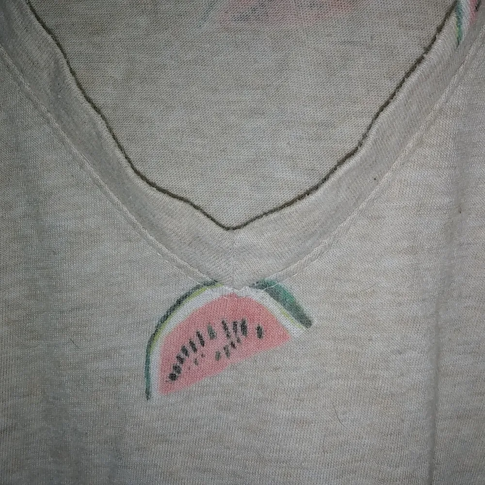 a.n.a. XL V-Neck Watermellon Short Sleeved T-Shirt Top Plus - Image 3