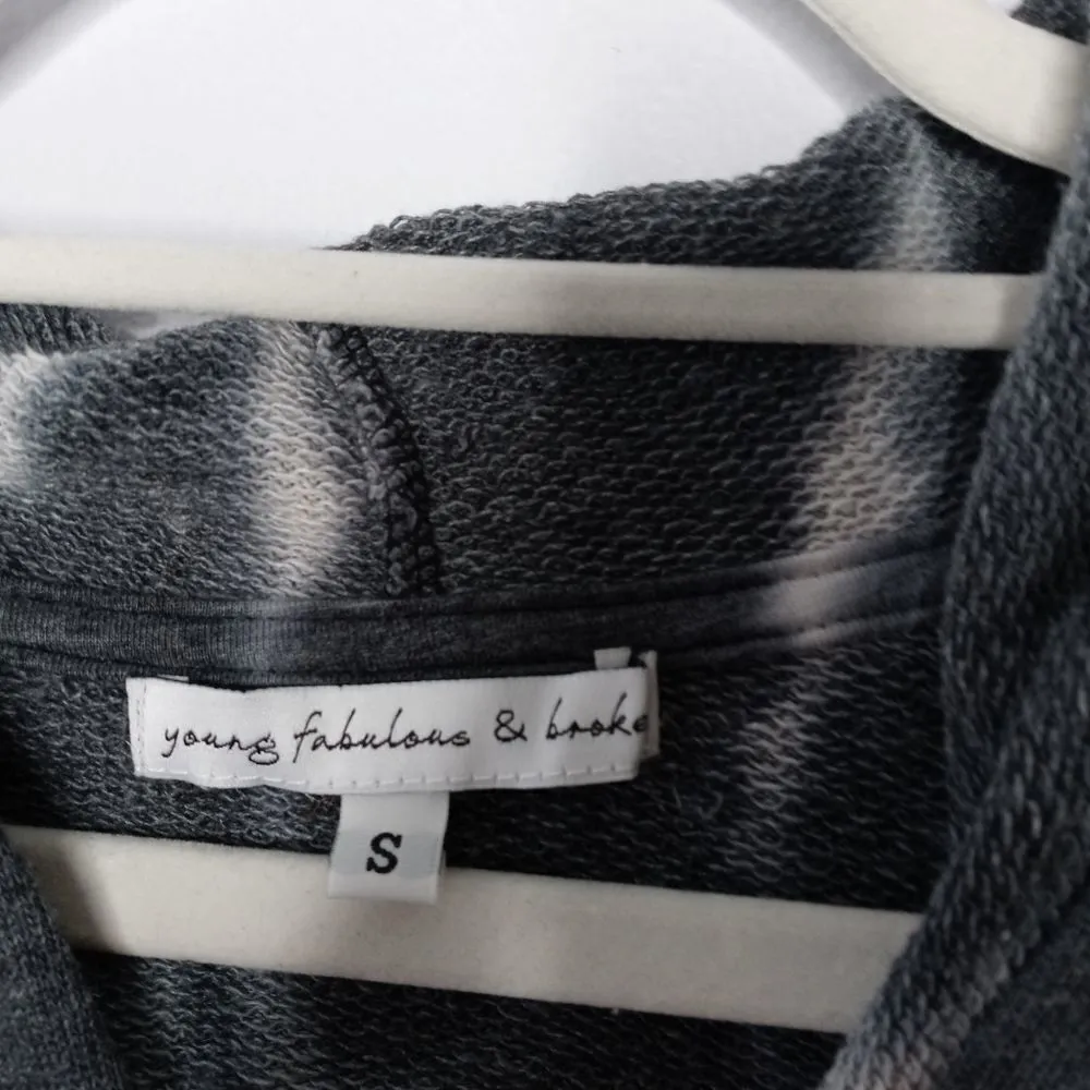 Young fabulous and broke tie dye sweatshirt hoodie drawstrings size small - Image 5