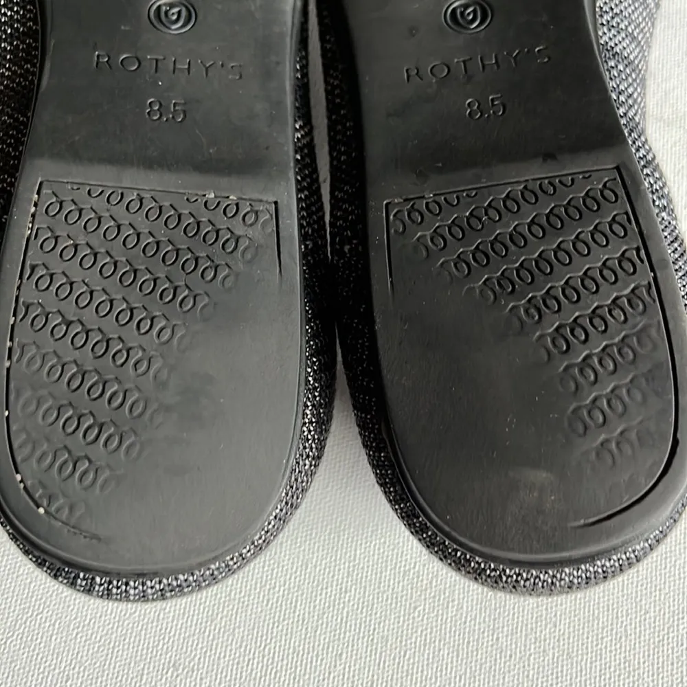 Rothy’s Birdseye Round Toe Flat Marled Black / Grey - Image 10