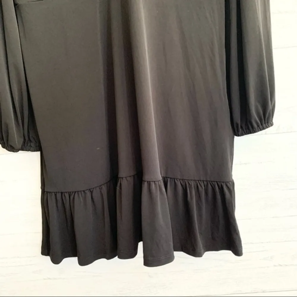 Michael Kors  Black Ruffle Long Sleeve Dress Size Large - Image 6