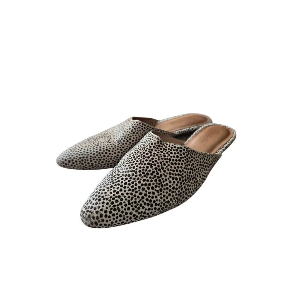 Madewell Mules Genuine Calf Hair 8.5 Slip On Spotted Flats - Image 2