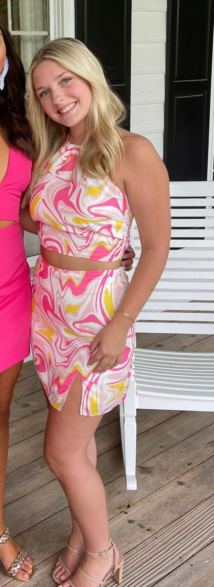 pink And Yellow Swirl Skirt Set Multiple - Image 4