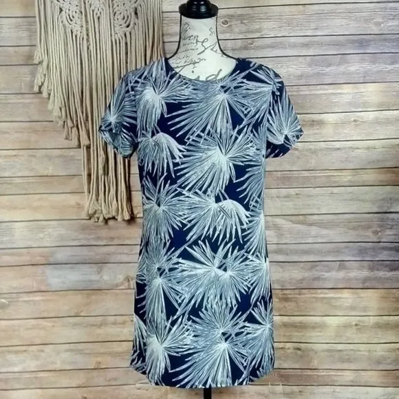 Lulus Cancun‎ Calling Navy Blue Print Shift Dress - Image 4