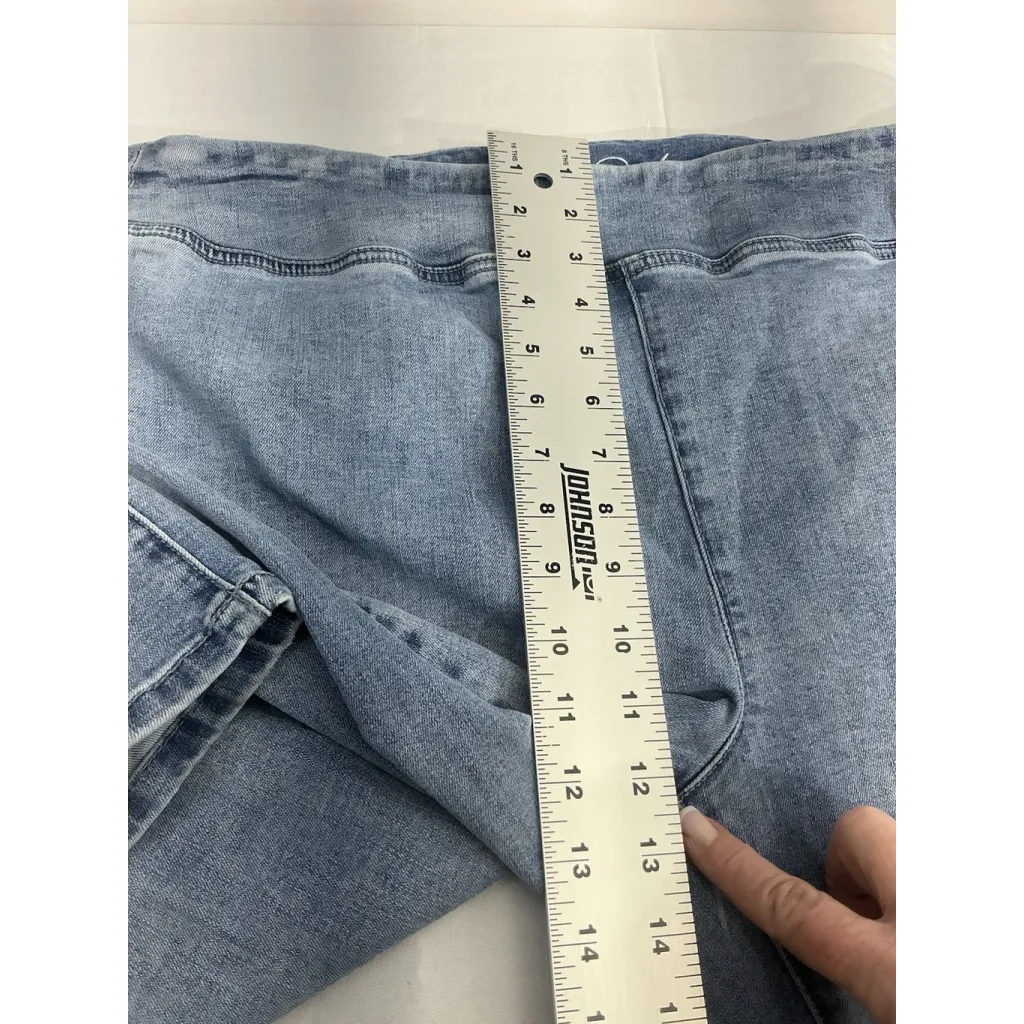 Womans DG2 Diane Gilman Blue Jeans 18w Compact Comfort Faded Flared Pull On - Image 5