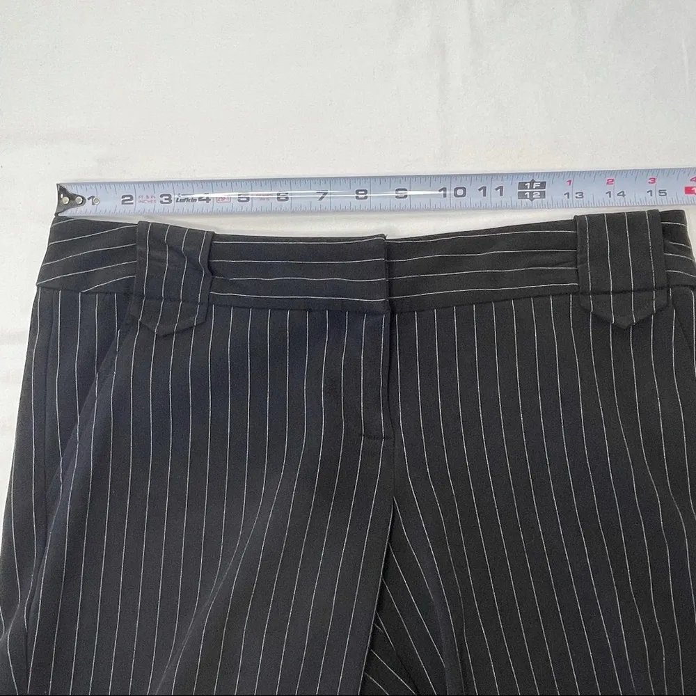 Zinc Black Pinstriped Long Shorts Size 5 Cuffed Polyester Stretch Vintage - Image 5