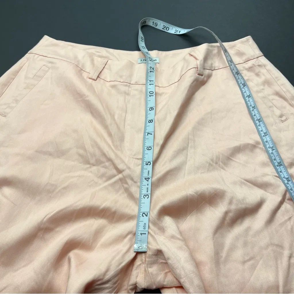 J. Peterman‎ Wide Leg Lined Pant Womens Size 14 Light Peach Office Classic NWOT Orange - Image 9