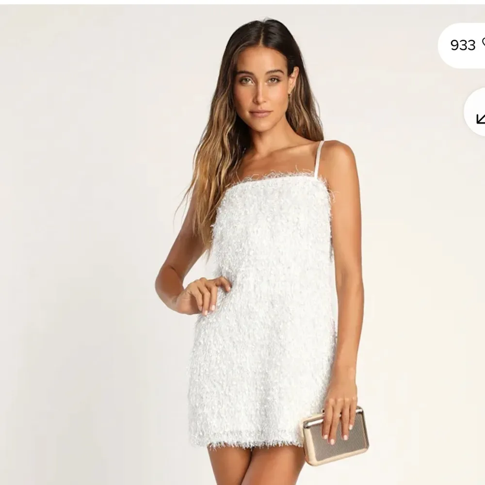 Lulus white feather fringe mini dress size xs homecoming party dress - Image 7