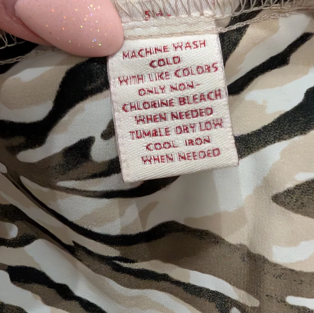 JM Collection Plus 14 Zebra Print Tunic Top Shirt Button down Brown Animal - Image 4