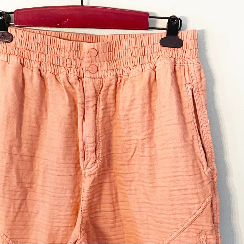 Free People Movement‎ Size Small Peach Gauze Elastic Waist Wide Leg Pants - Image 2
