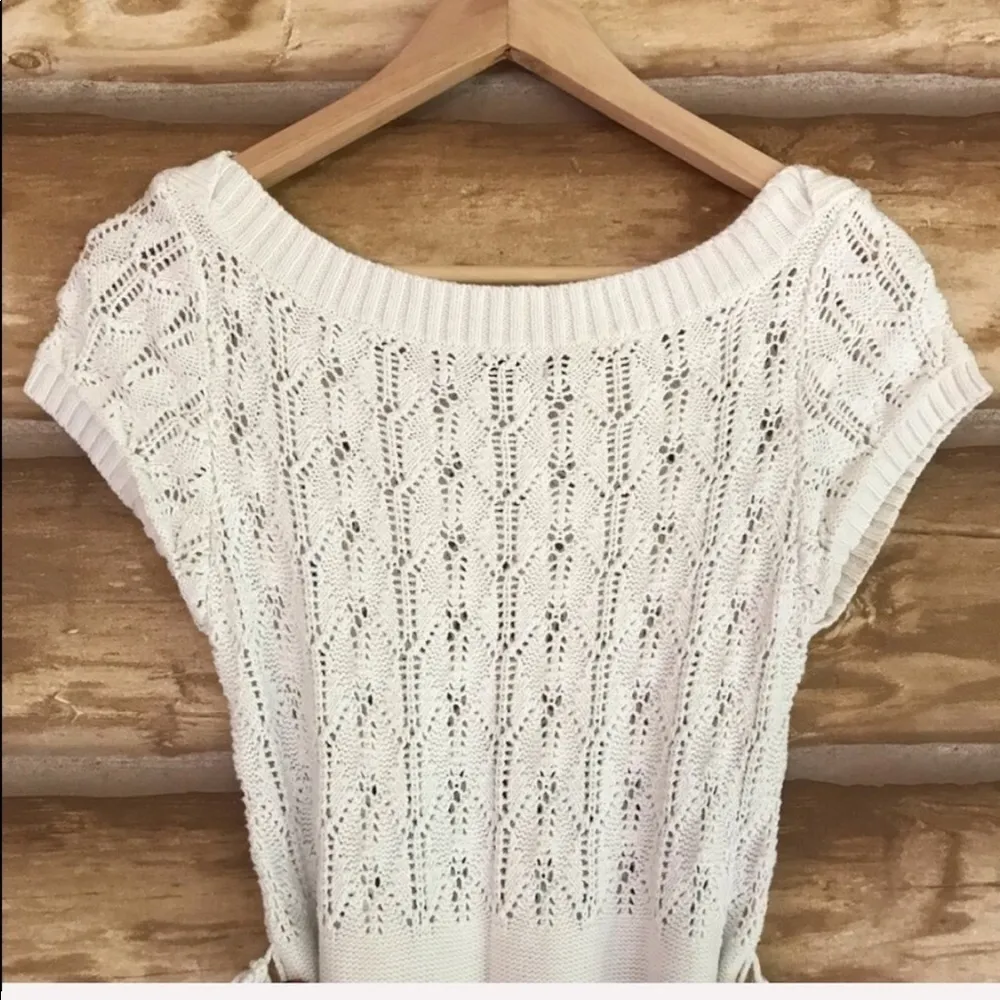 Vintage Maurices cap sleeve open knit tunic sweater dress size small - Image 6