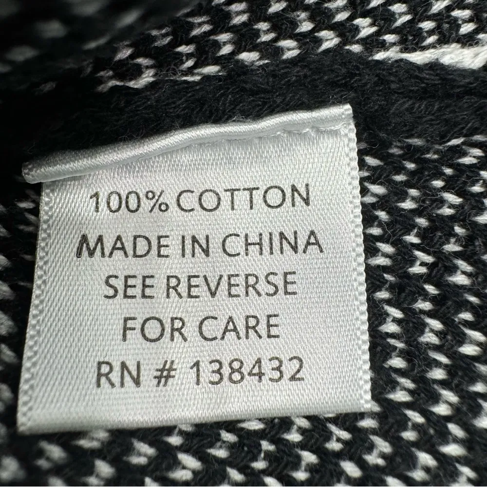 Black & White Polka Dot Cropped Cardigan Sweater w Collar  100% Cotton - Image 14