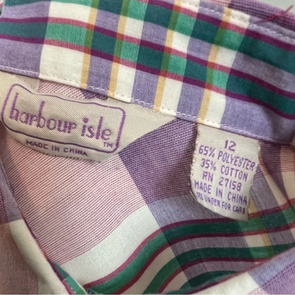 Vintage Plaid Top Button - Image 4