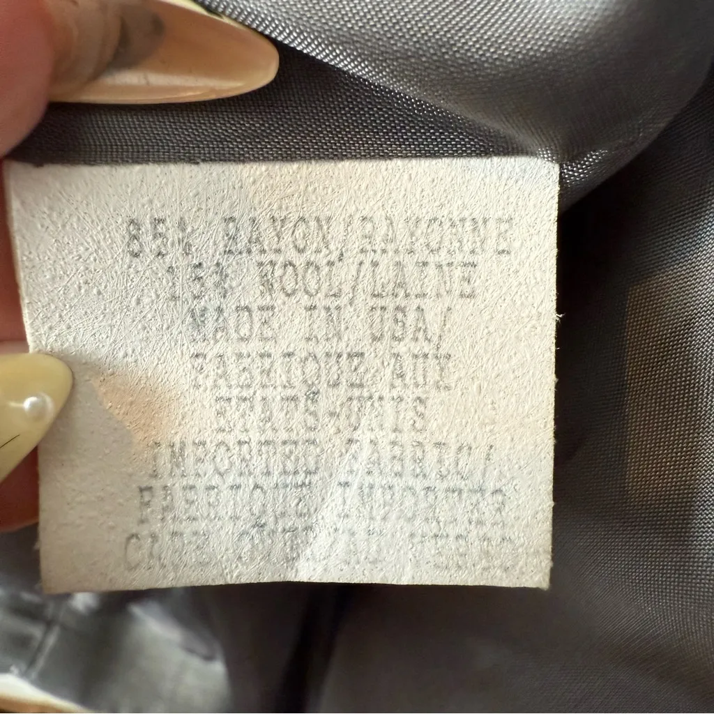 Vintage Anne Klein Gray Skirt Suit Blazer Pencil Skirt Platinum Size 12 NWT - Image 13