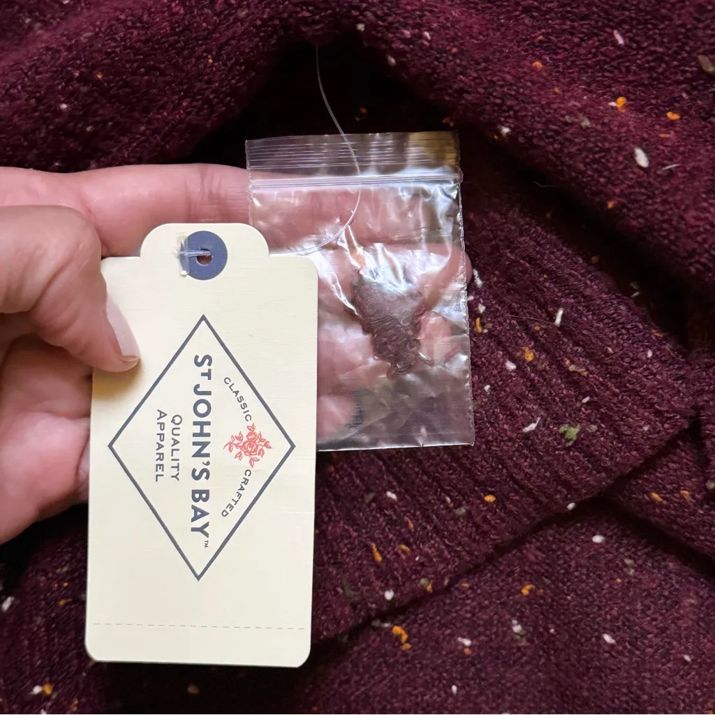 St. John’s Bay Women's Knit Cowl Neck Sweater Speckled Cabin Burgundy L NWT - Image 15