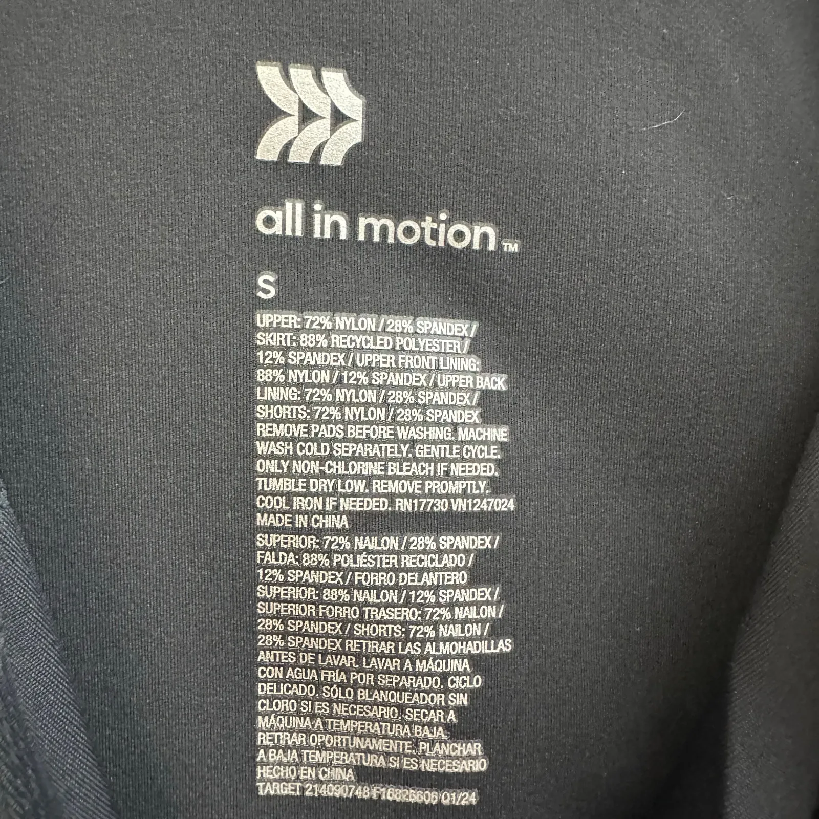 All in Motion Black White Tennis Athletic Romper Dress With Shorts Pocket Small - Image 9