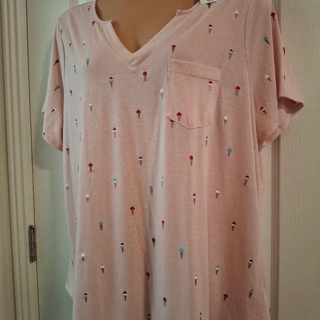 Lane Bryant 22 24 Pink Relaxed Short Sleeve Tee - Image 3