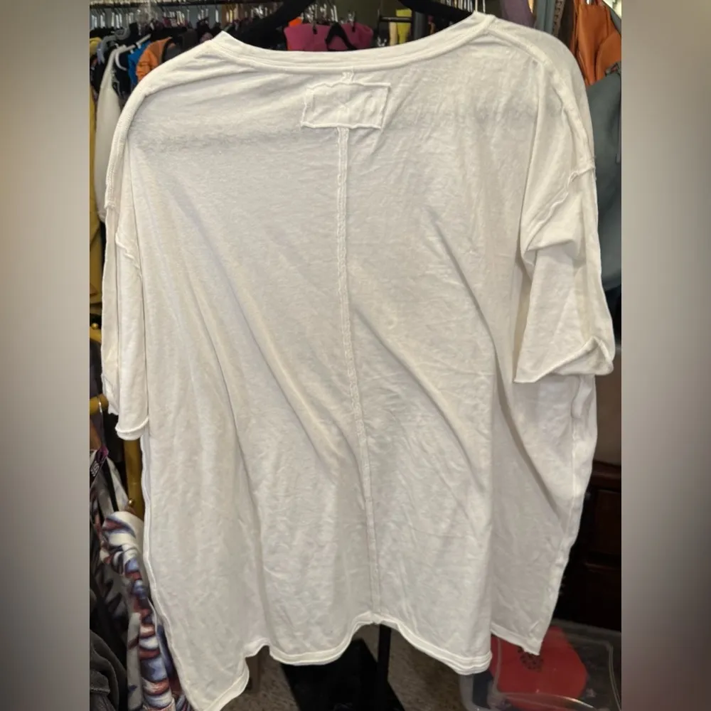 NWOT Free People We the Free Nina Tee - ivory - XL - Image 6