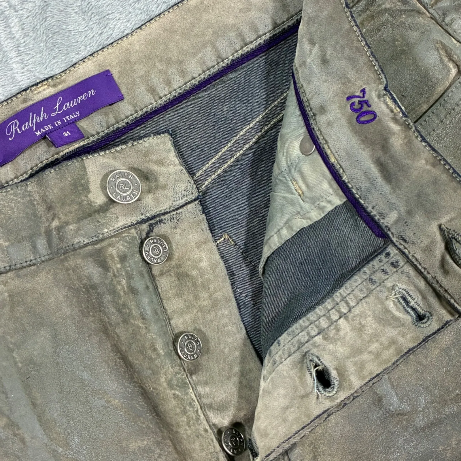 NWOT Ralph Lauren Purple Label Distressed 750 Straight Ankle Jean Size 31 - Image 8