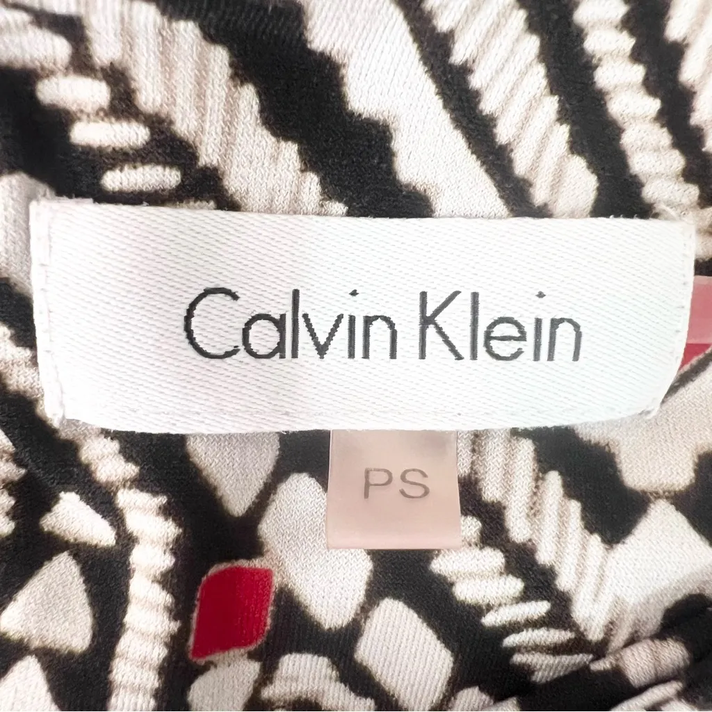 Calvin Klein Black & Red Geometric Sleeveless Blouse Top Size PS Petite Small - Image 7