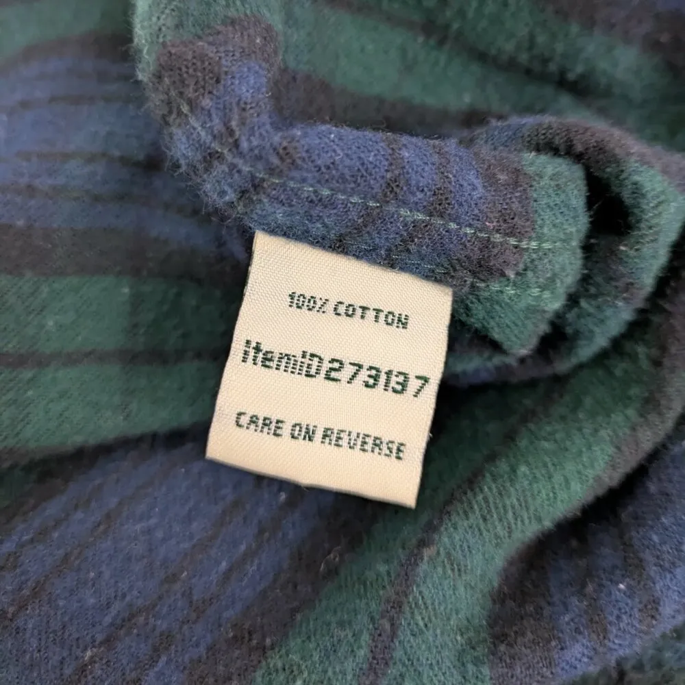 Ladies' LL Bean Black Watch Tartan Flannel Shirt Small - Image 4