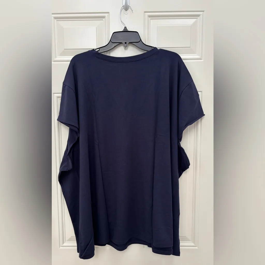 NWT Universal Standard Navy V-Neck Short Sleeve Tee Women's Plus Size 4XL - Image 2