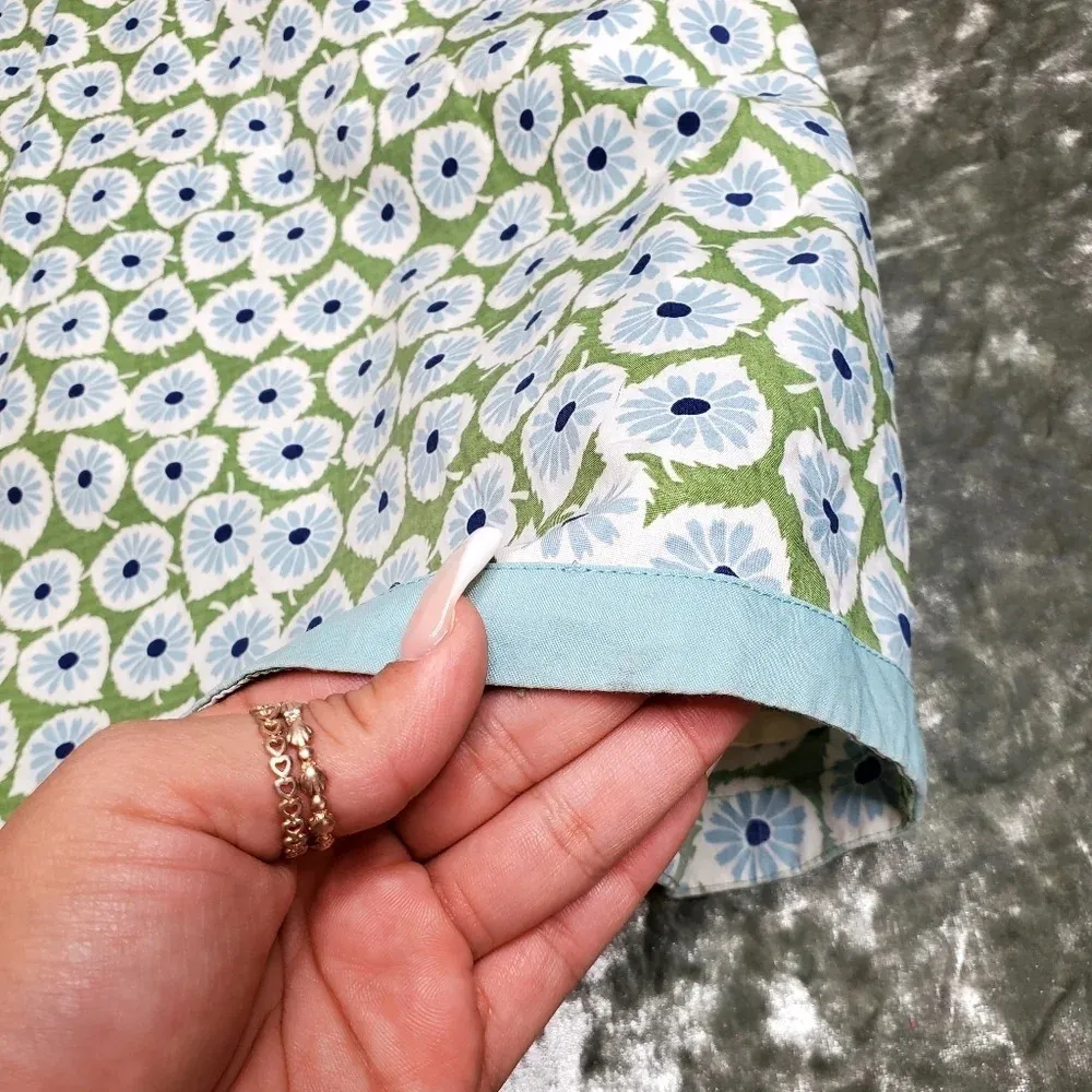 Boden Blue Floral Midi Skirt Green Size 10 - Image 12