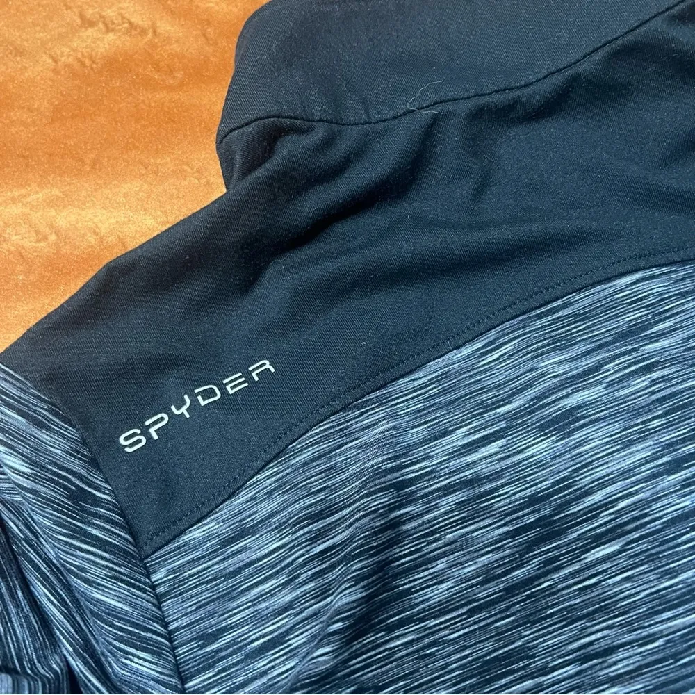 Spyder Bocca 1/4 zip pullover shirt black gray space dye print layer ski - Image 8