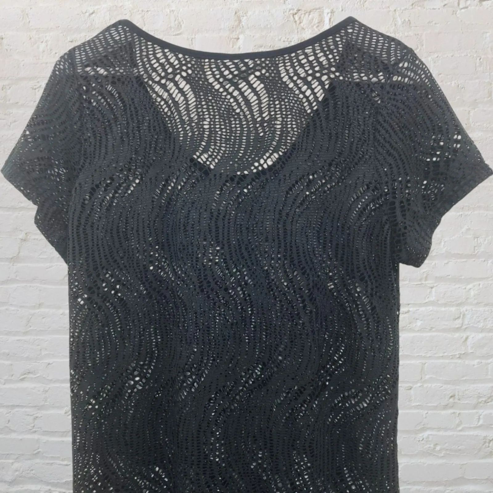 Alexa & Stella Black Crochet Mesh Swim Cover - Image 5