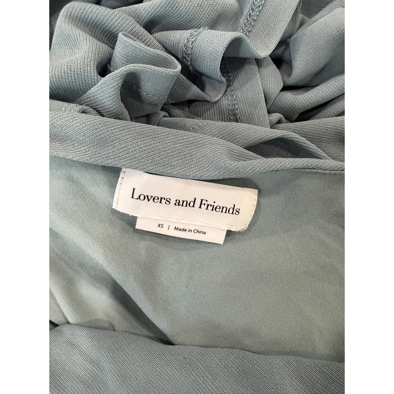 Lovers and Friends Lea Sea Blue Goddess Ethereal Whimsical Stretch Sheer Gown XS - Image 4