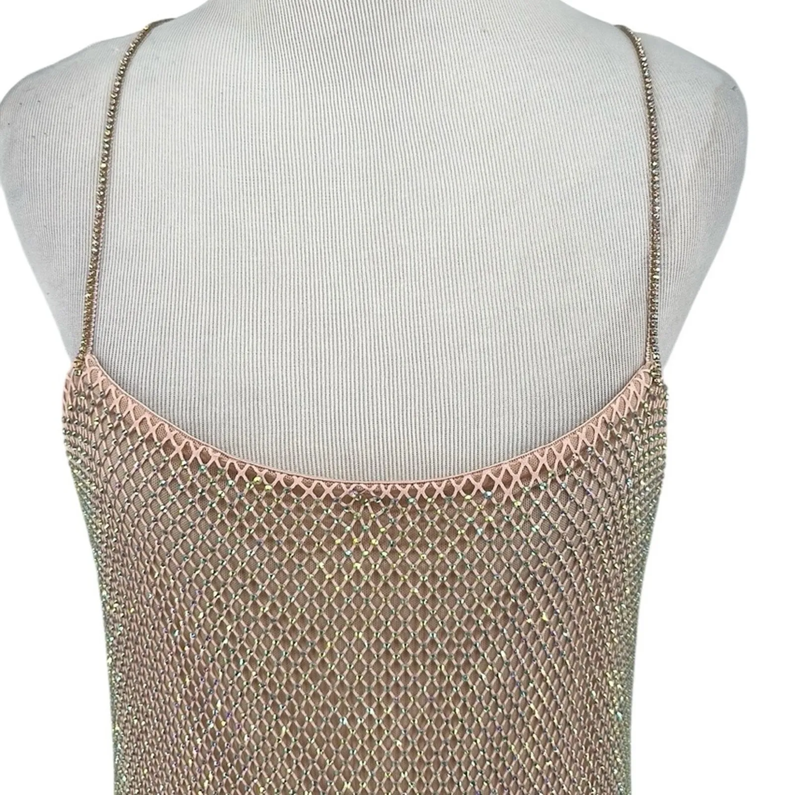 LoveShackFancy Calvert Beaded Crystal Embellished Mesh Maxi Dress Size 4 - Image 7