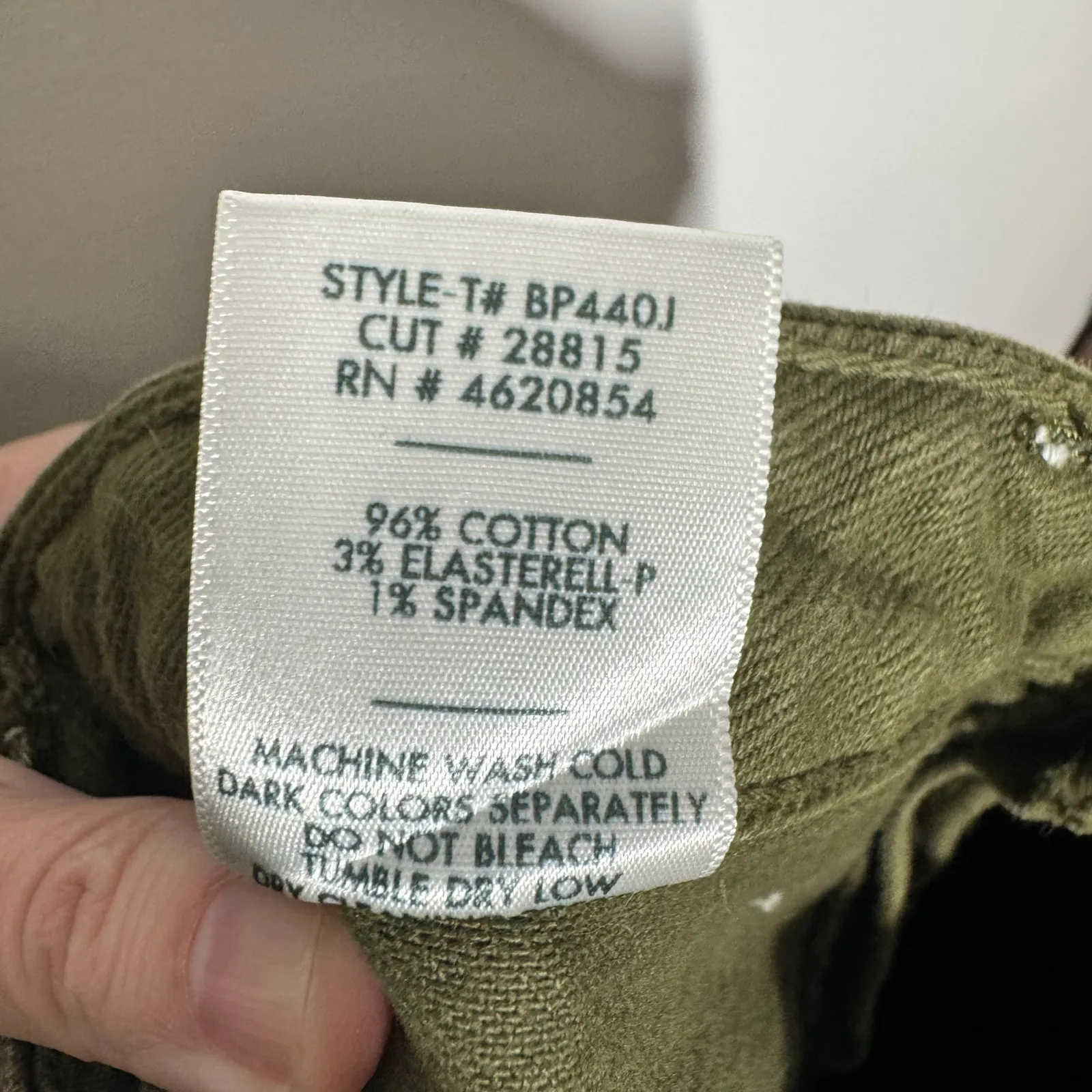 Just Black Denim Wide Leg Olive Pant Women 27 Green Minimal Cropped Casual Prep - Image 7