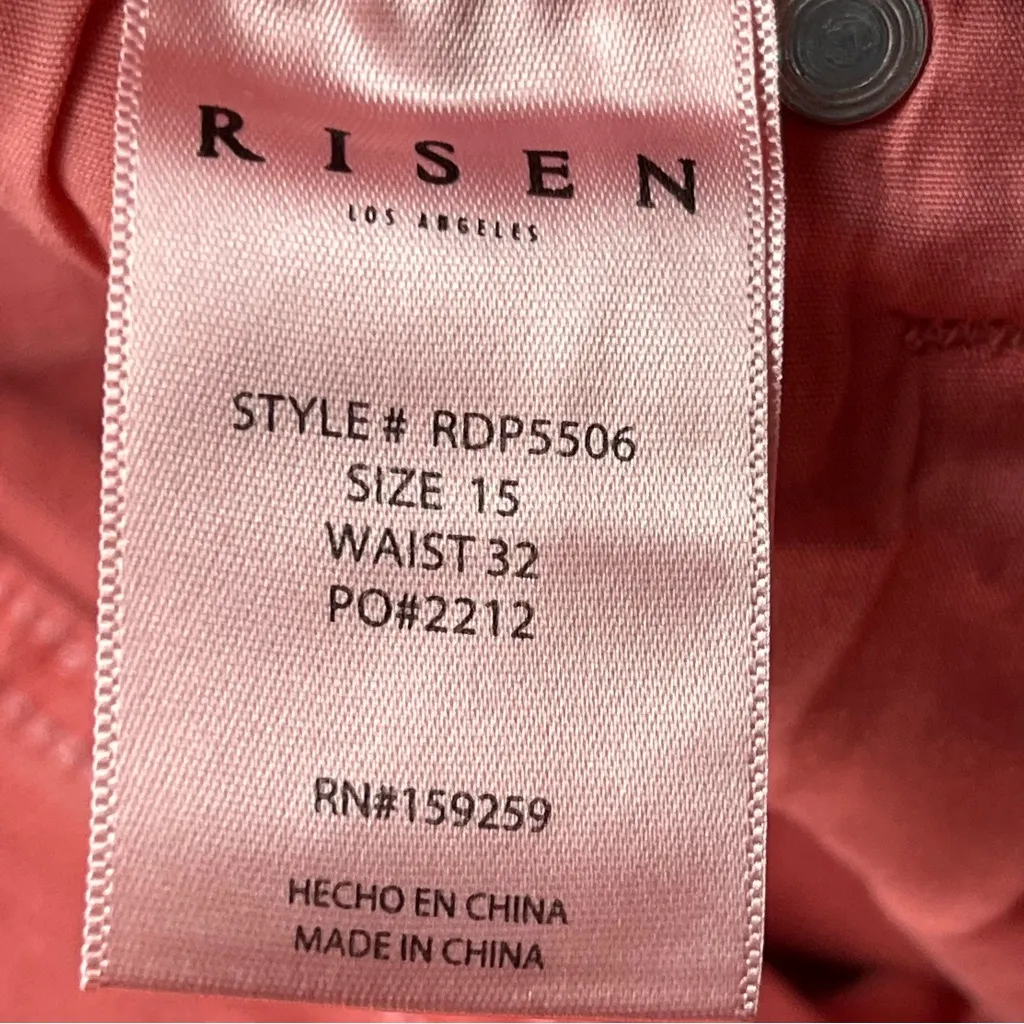 Risen Women's High Rise Tummy Control Cropped Wide Leg Jeans Size 15 / 32 Pink - Image 3