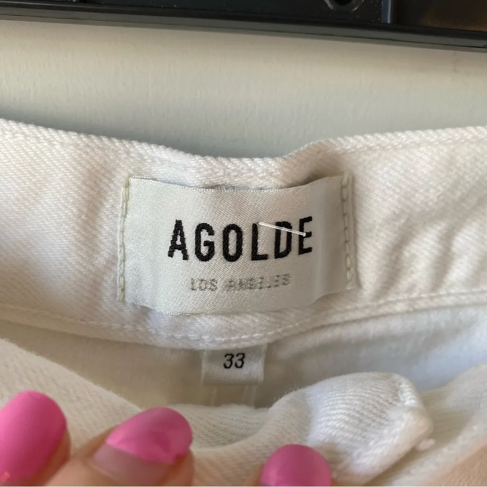 Agolde Cooper Relaxed Straight Cargo Jeans Milkshake 33 - Image 4