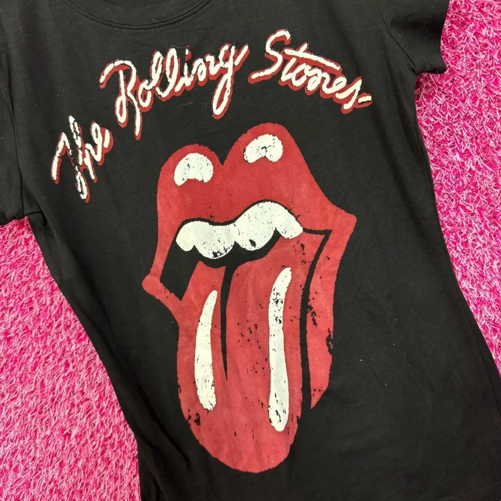 The Rolling Stones Hot Lips Logo Women’s Rock Band Top M - Image 4