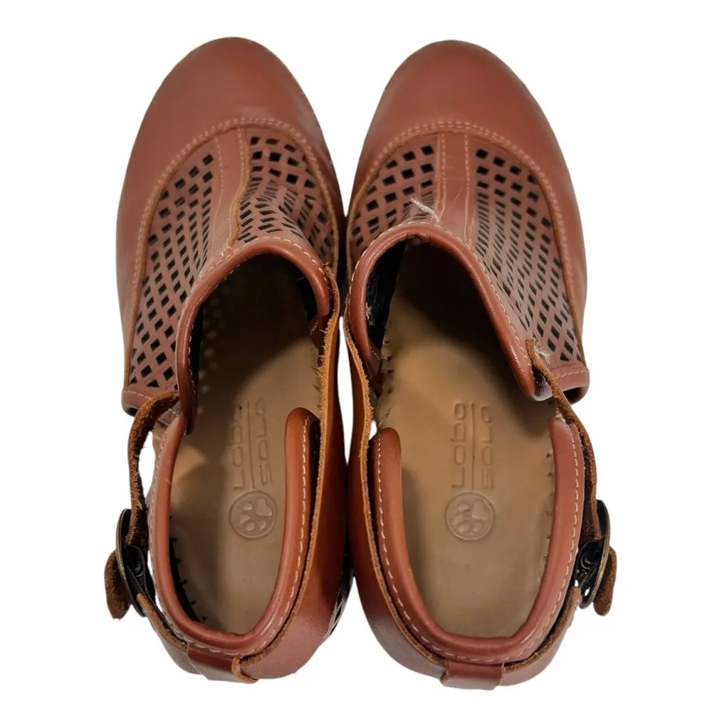 Lobo Solo Made in Mexico Cognac Platform Booties Brown Size 7.5 - Image 10