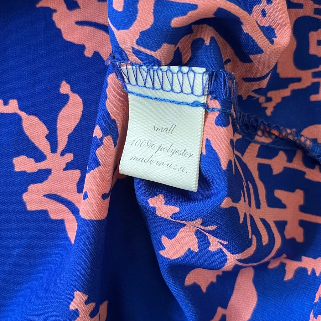 FRANCESCA’S Mini Shift Dress Abstract Trees Blue Pink Women’s Small - Image 13