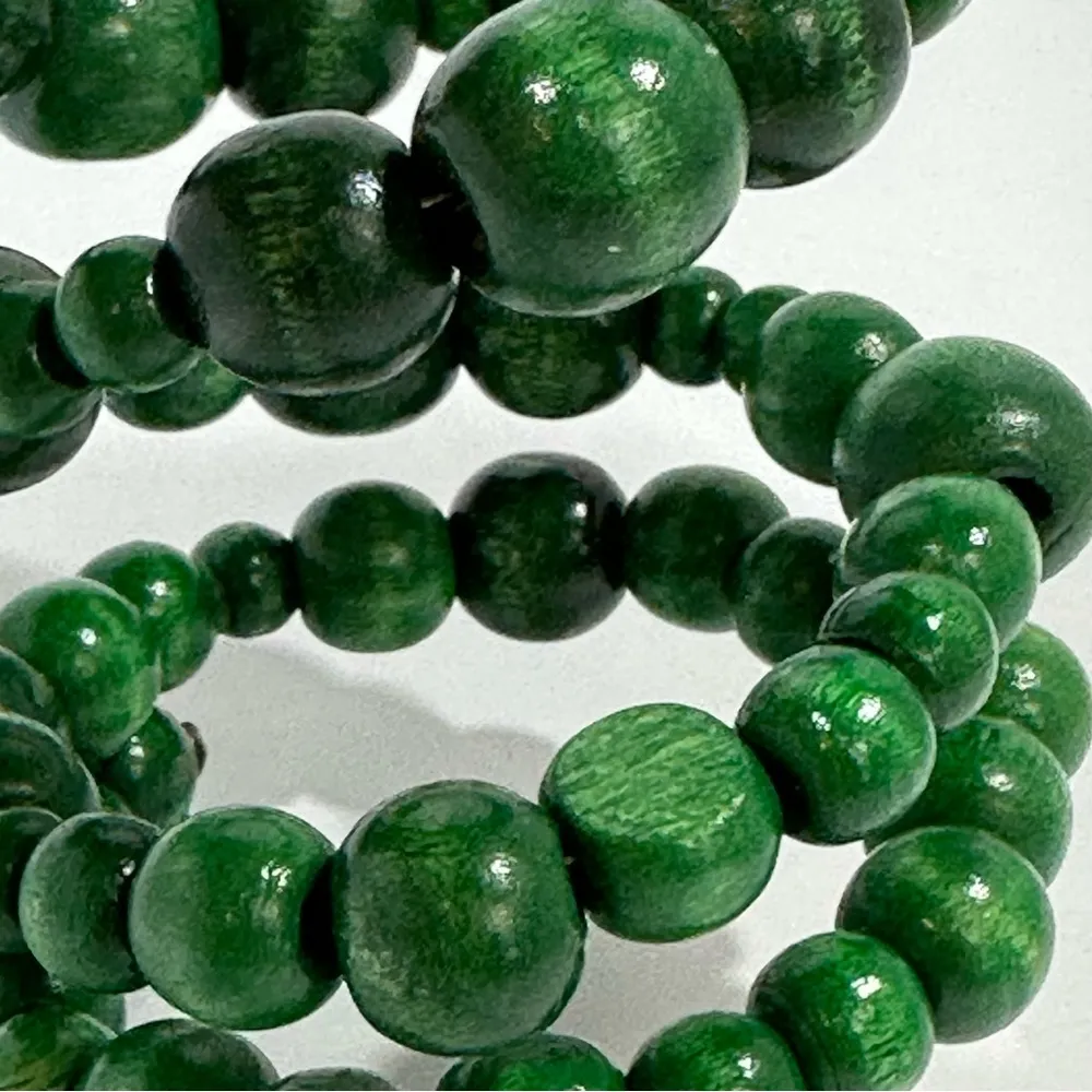 Green Beaded Made With Love Wrap Bracelet - Image 4