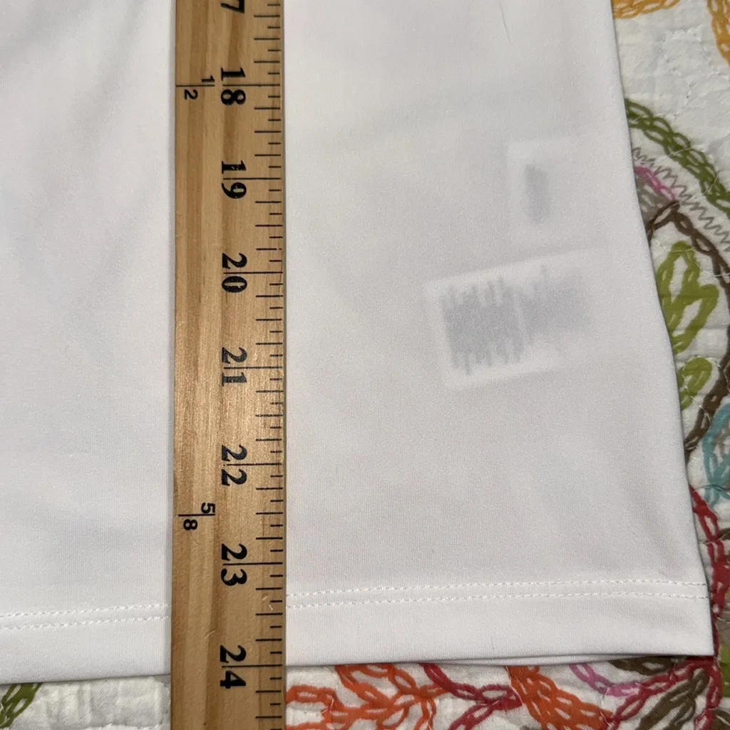 Jones New York women’s size medium 3/4 sleeve white sheer blouse black stripes - Image 2